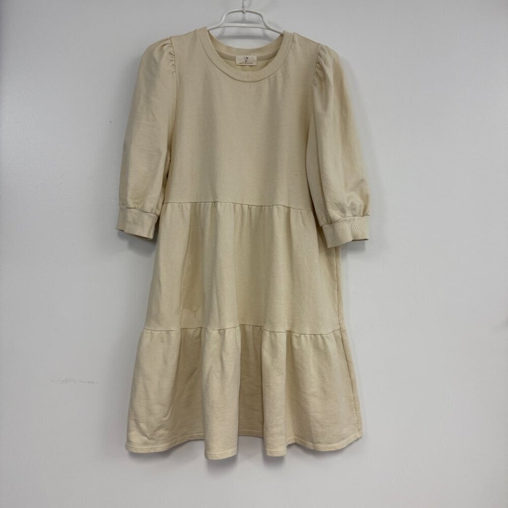 Anthropologie t.la Cream Tiered Ruffle Baby Doll Mini Dress